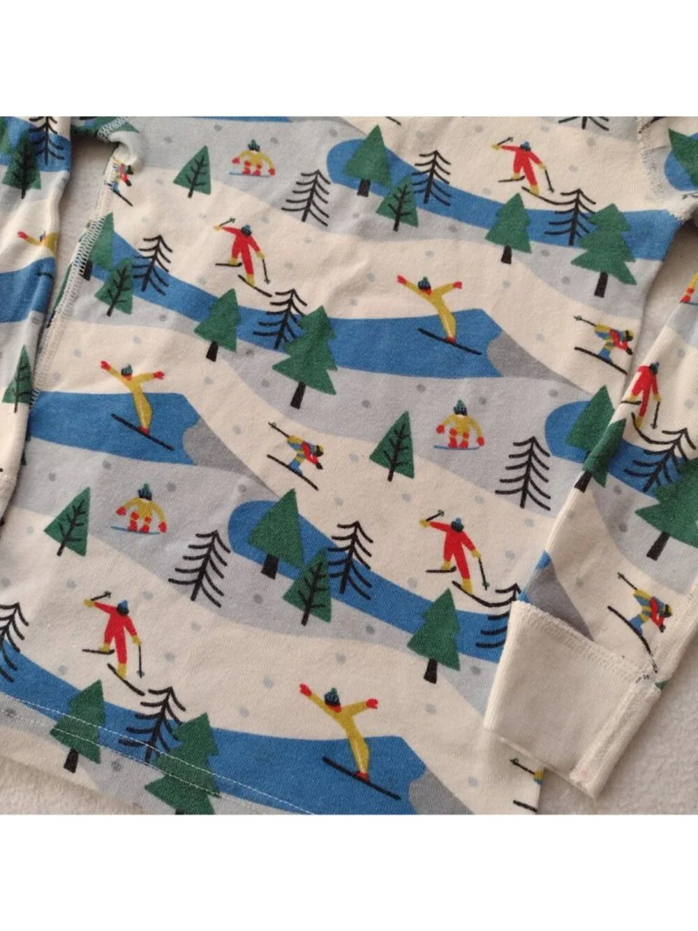 Hanna Andersson Kids Pajamas 4 Ski Slope Holiday Print Organic Cotton Long Johns